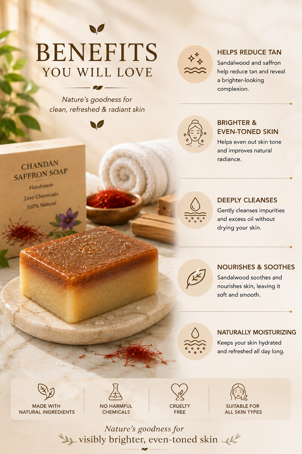 Sandalwood & Saffron Tan Removal Soap, Pack of 2